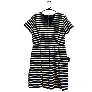 Gap blue and white striped pleated mini dress size 12